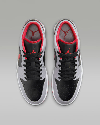 Black Cement Grey Fire Red Air Jordan 1 Low