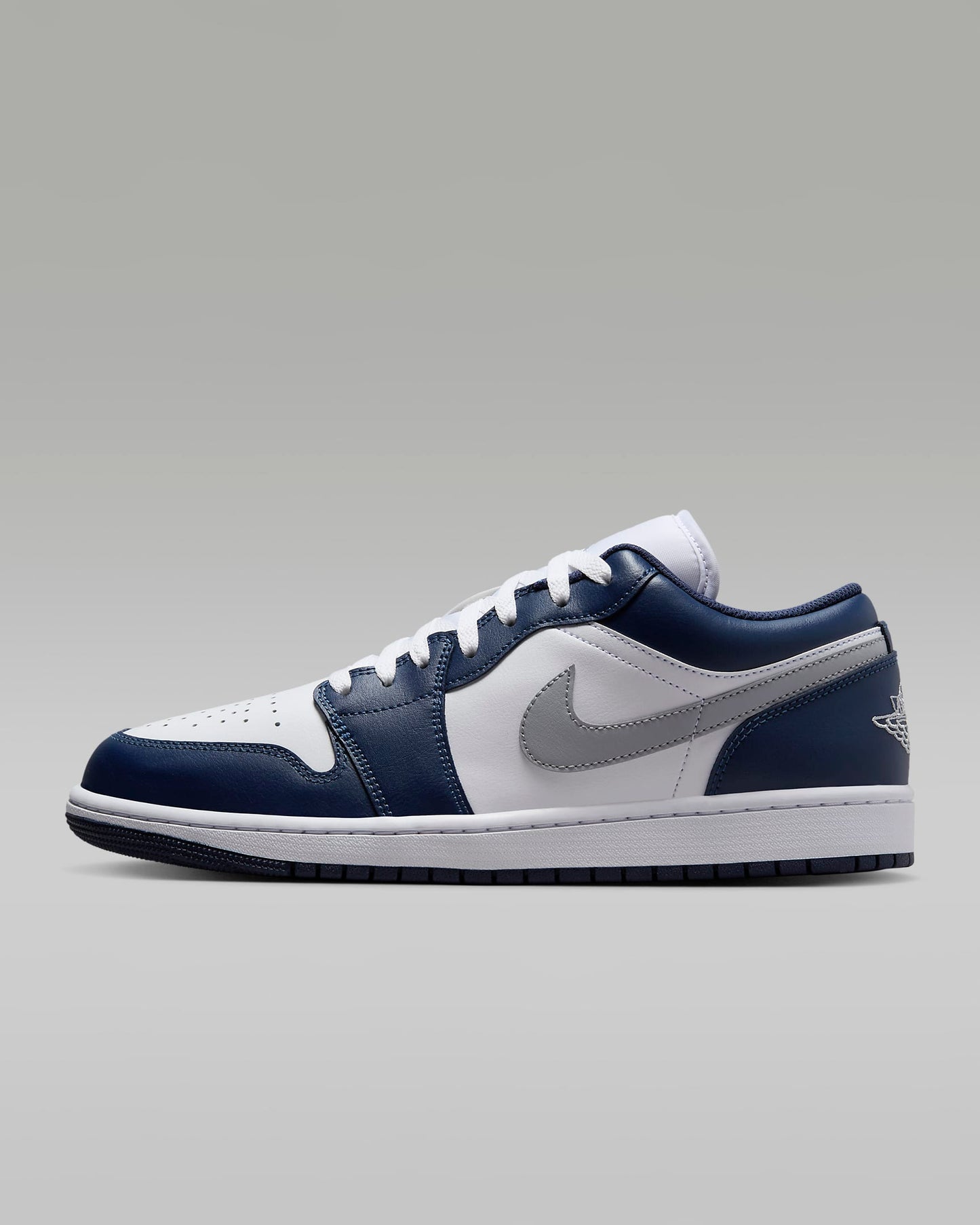 Wolf Grey Midnight Navy Nike Air Jordan 1 Low Shoes