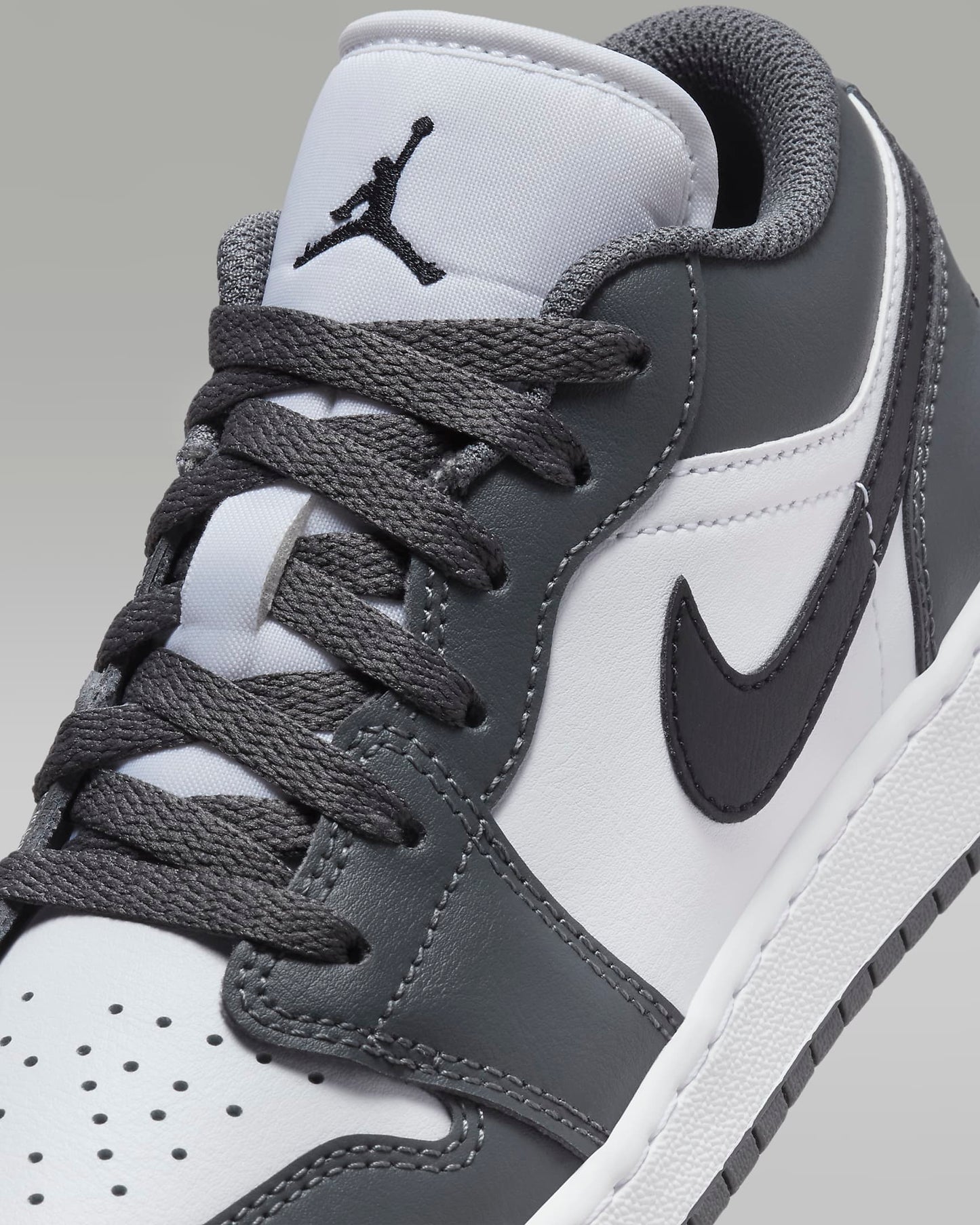 White Iron Grey And Black Easy On Air Jordan 1 Low