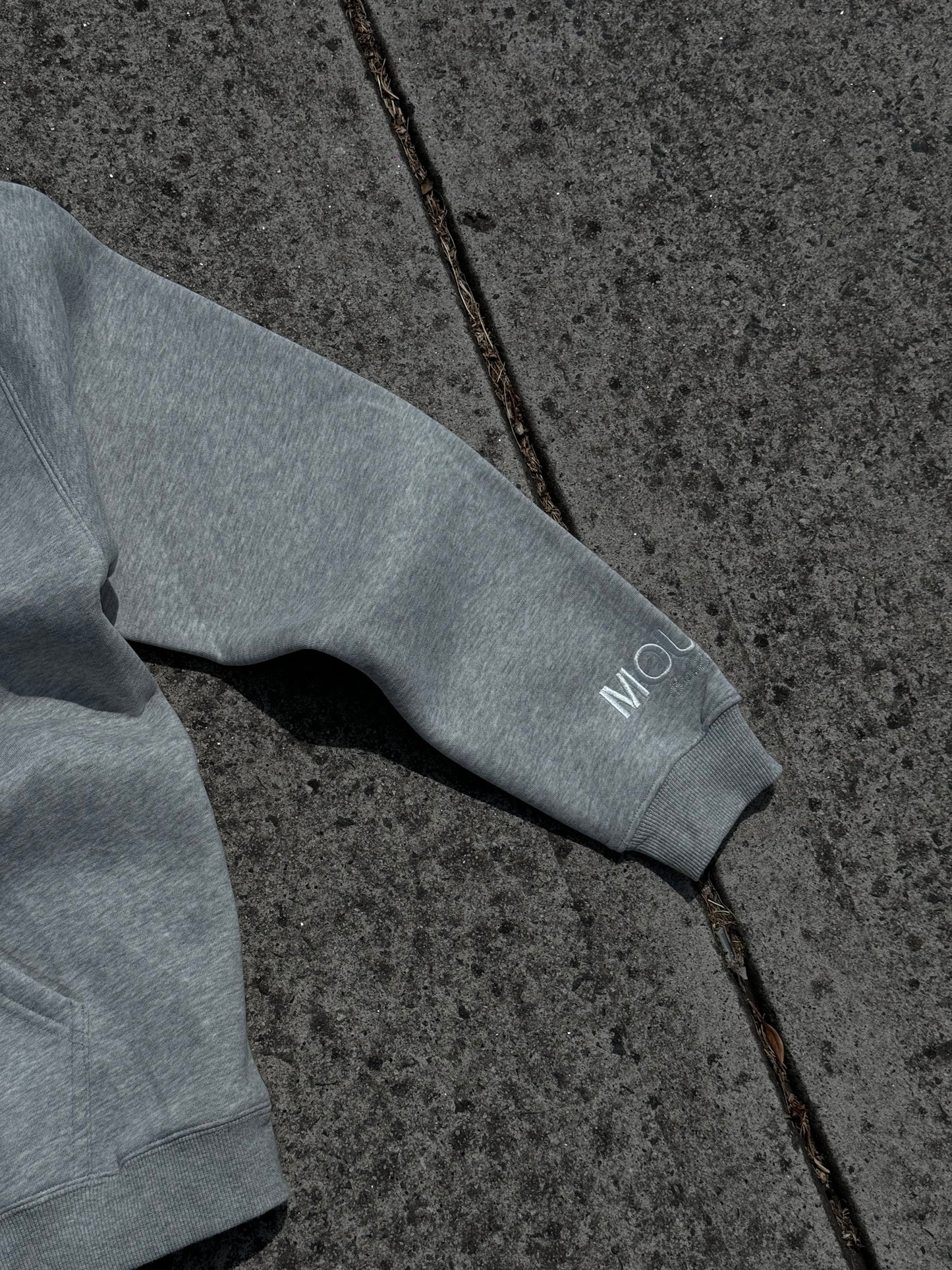 Ash Grey Mouse Core Embroidery Hoodie