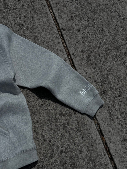 Ash Grey Mouse Core Embroidery Hoodie