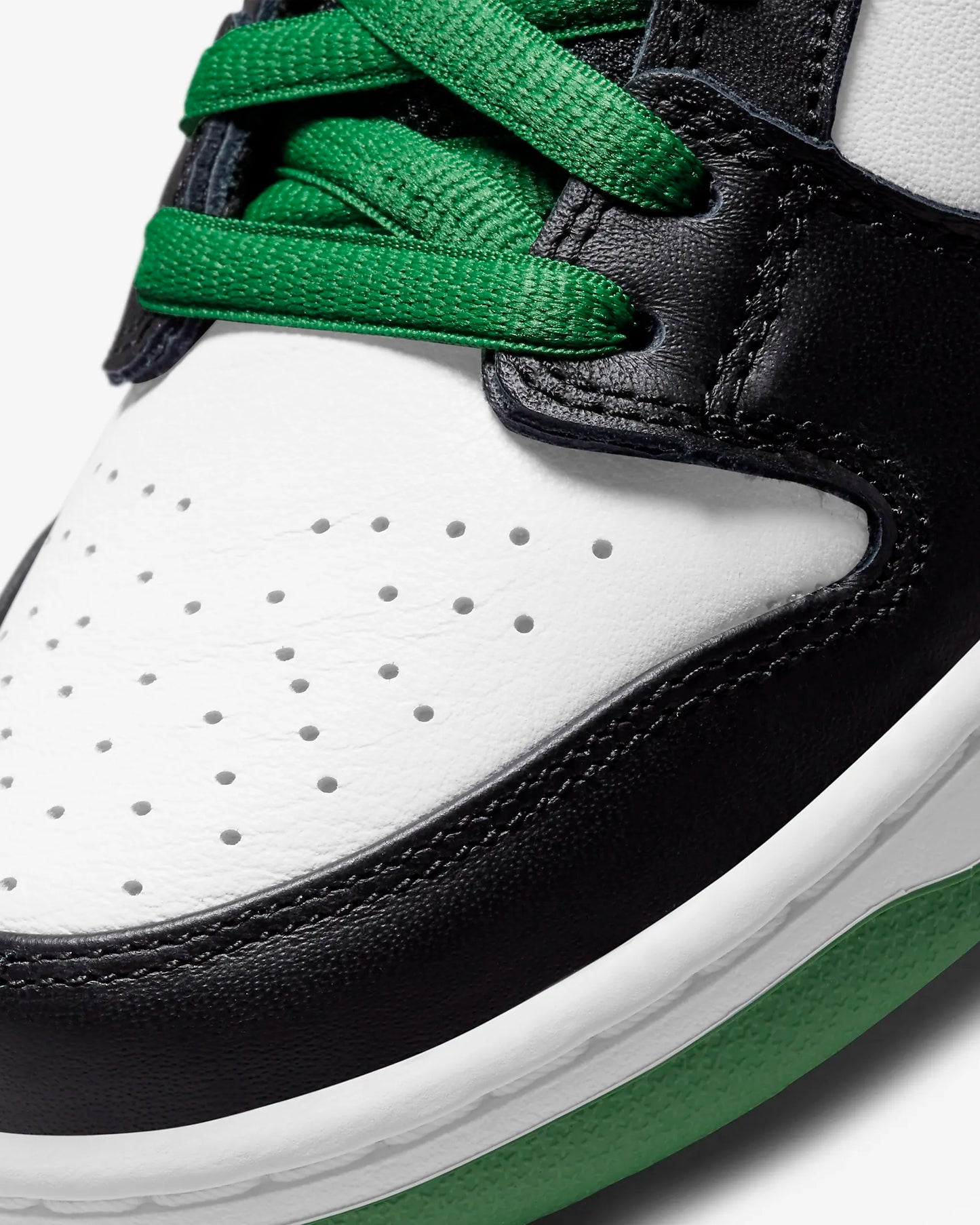 Black White And Classic Green Nike SB Dunk Low Pro